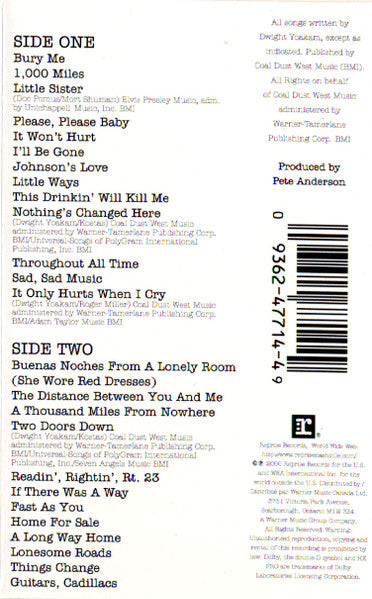 Dwight Yoakam : dwightyoakamacoustic.net (Cass, Album, Dol)