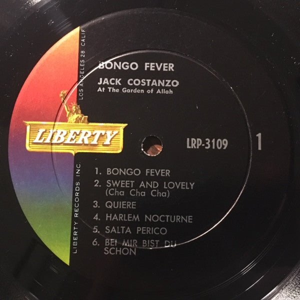 Jack Costanzo : Bongo Fever - Jack Costanzo At The Garden Of Allah (LP, Album, Mono, RP)