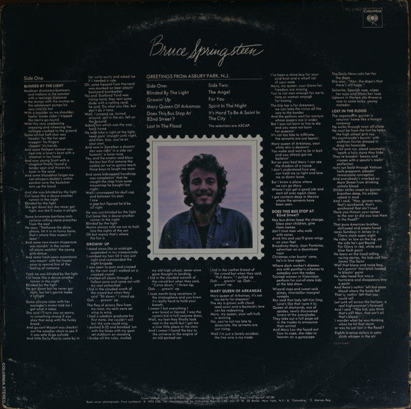 Bruce Springsteen : Greetings From Asbury Park, N.J.  (LP, Album, RE, San)