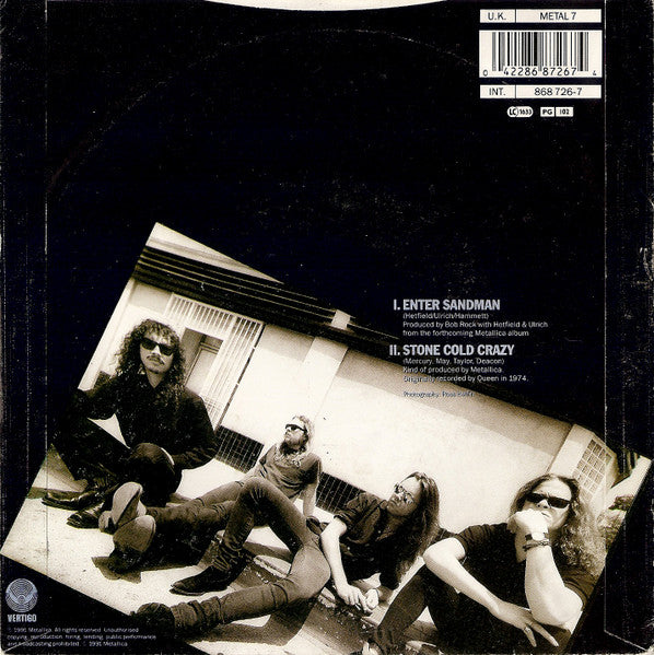 Metallica : Enter Sandman (7", Single, Pic)