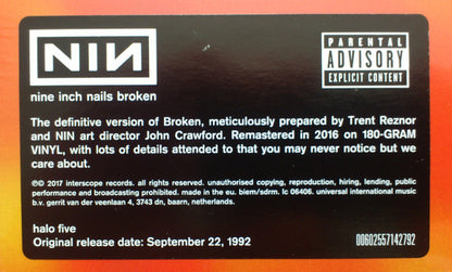 Nine Inch Nails : Broken (12", S/Sided, MiniAlbum, Etch, 180 + 7" + RE, RM, )