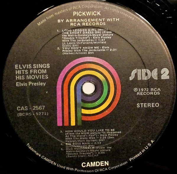 Elvis* : Sings Hits From His Movies, Volume 1 (LP, Comp, RE)