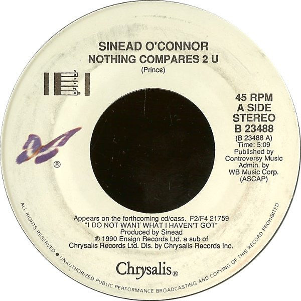 Sinead O'Connor* : Nothing Compares 2 U (7", Single)