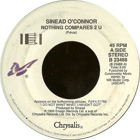 Sinead O'Connor* : Nothing Compares 2 U (7", Single)