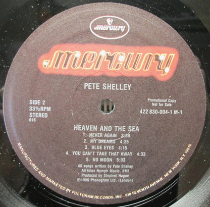 Pete Shelley : Heaven And The Sea (LP, Album, Promo)