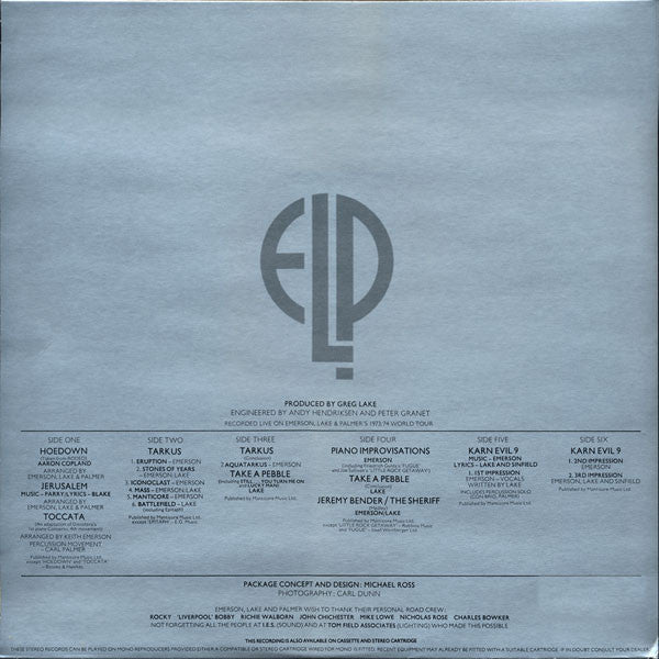 Emerson, Lake & Palmer : Welcome Back My Friends To The Show That Never Ends - Ladies And Gentlemen (3xLP, Album, SRC)