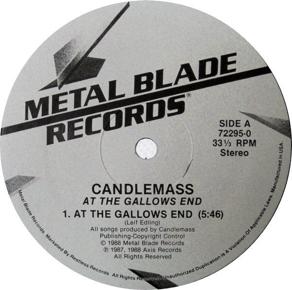 Candlemass : At The Gallows End (12")