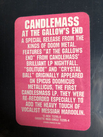 Candlemass : At The Gallows End (12")