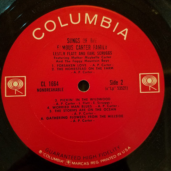 Lester Flatt & Earl Scruggs* Featuring Mother Maybelle Carter* & The Foggy Mountain Boys : Songs Of The Famous Carter Family (LP, Album, Mono, 2-e)