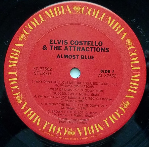 Elvis Costello & The Attractions : Almost Blue (LP, Album, Pit)