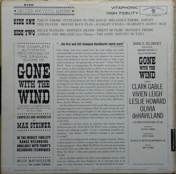 Max Steiner : Gone With The Wind (LP, Mono, Gat)