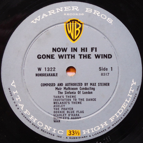 Max Steiner : Gone With The Wind (LP, Mono, Gat)