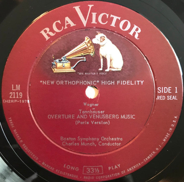Munch* Conducts Wagner*, Boston Symphony Orchestra : Tannhäuser: Overture / Venusberg Music - Die Götterdämmerung: Siegfried's Rhine Journey - Die Walküre: Magic Fire Music (LP, Mono)