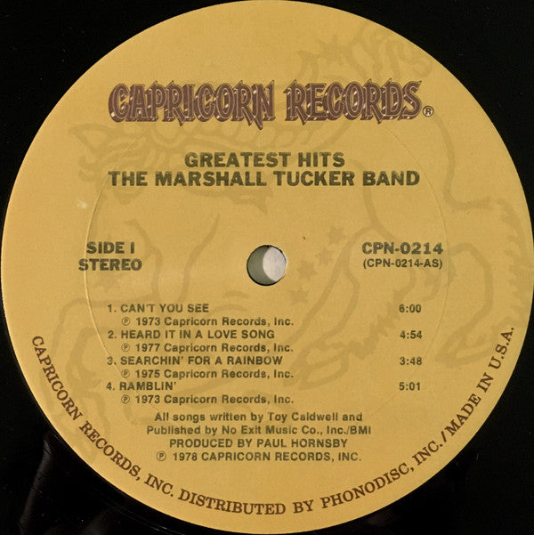 The Marshall Tucker Band : Greatest Hits (LP, Comp, Club, RE, Car)