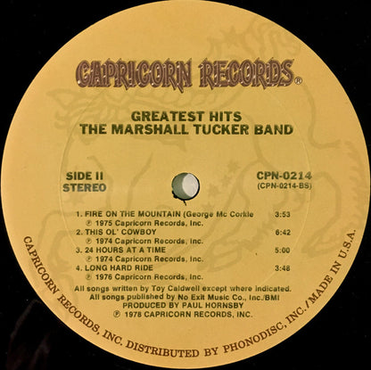 The Marshall Tucker Band : Greatest Hits (LP, Comp, Club, RE, Car)