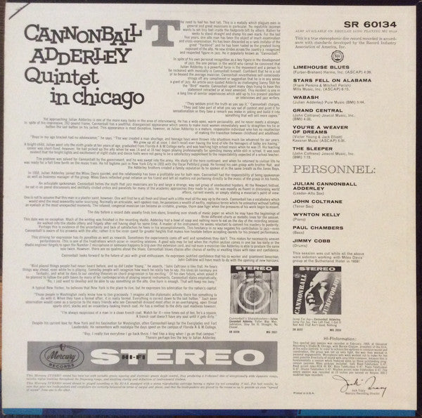 Cannonball Adderley Quintet* : In Chicago (LP, Album, Dee)