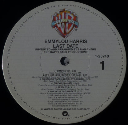 Emmylou Harris : Last Date (LP, Album, Win)