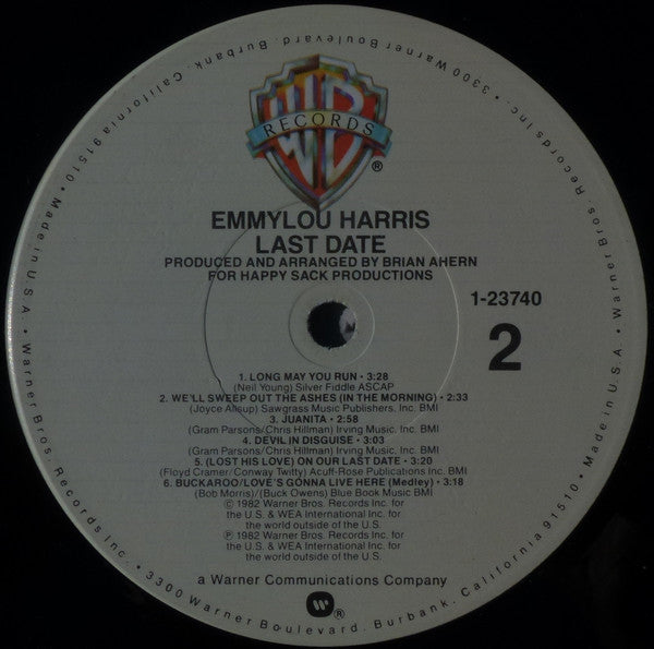 Emmylou Harris : Last Date (LP, Album, Win)