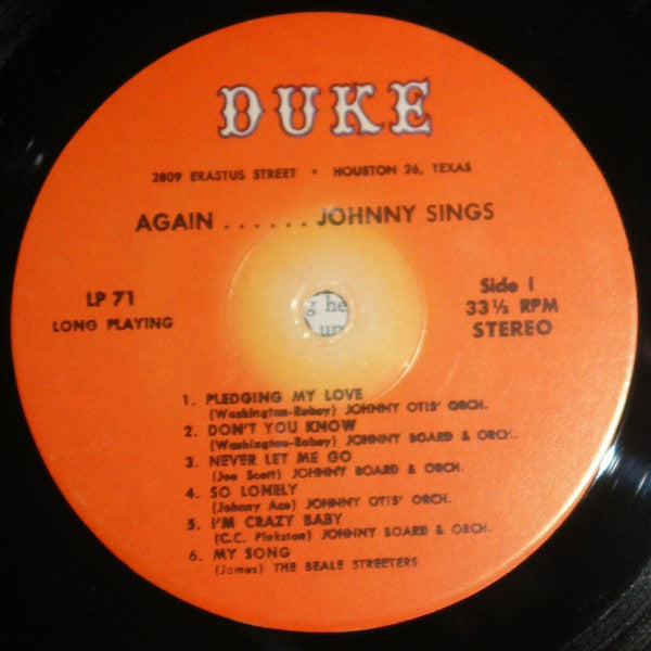 Johnny Ace : Memorial Album For Johnny Ace (LP, Album, Comp, RE)