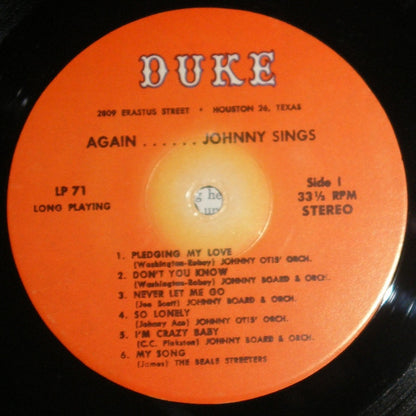 Johnny Ace : Memorial Album For Johnny Ace (LP, Album, Comp, RE)