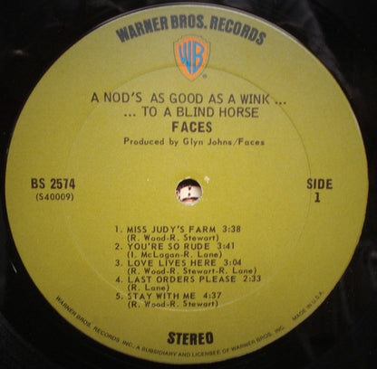 Faces (3) : A Nod Is As Good As A Wink... To A Blind Horse (LP, Album, Pit)