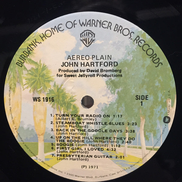 John Hartford : Aereo-Plain (LP, Album, RE, Win)