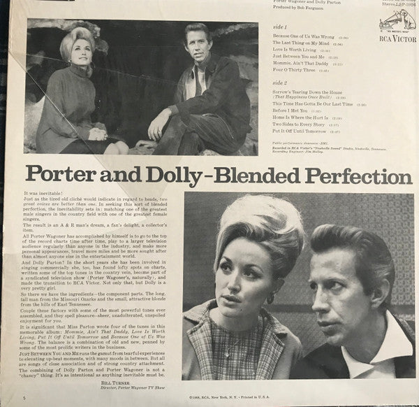 Porter Wagoner And Dolly Parton : Just Between You And Me (LP)