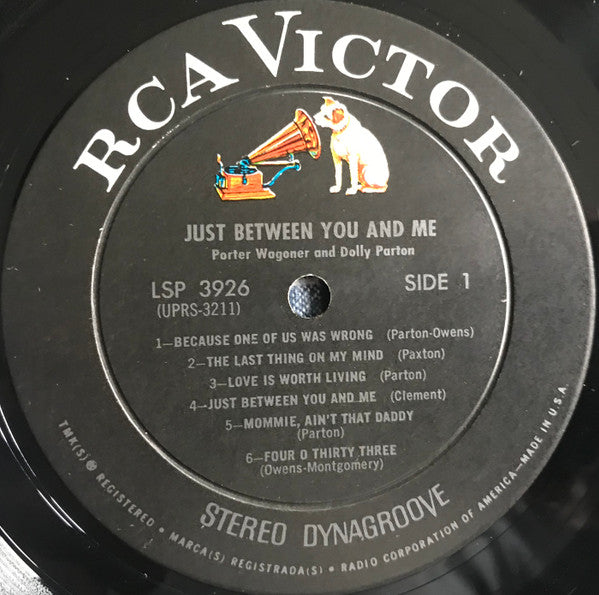 Porter Wagoner And Dolly Parton : Just Between You And Me (LP)