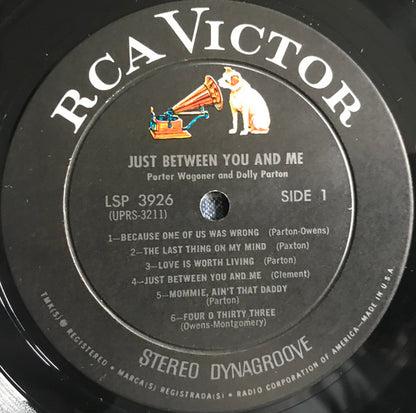 Porter Wagoner And Dolly Parton : Just Between You And Me (LP)