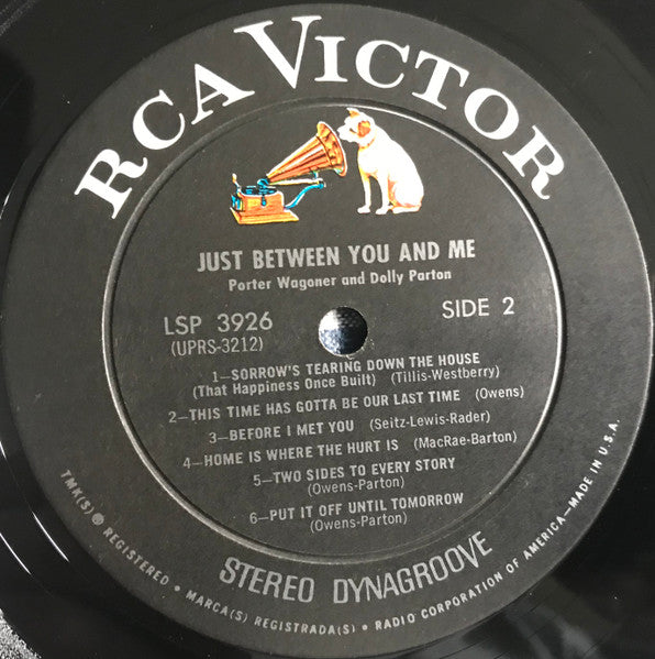 Porter Wagoner And Dolly Parton : Just Between You And Me (LP)