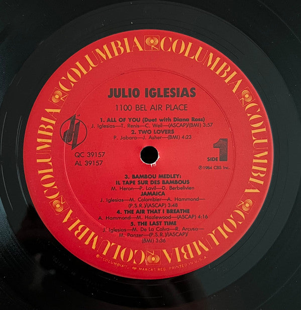 Julio Iglesias : 1100 Bel Air Place (LP, Album, Pit)