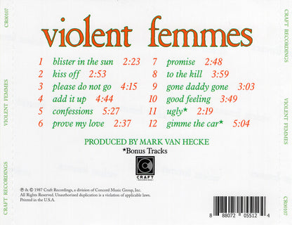 Violent Femmes : Violent Femmes (CD, Album, RE, Bon)
