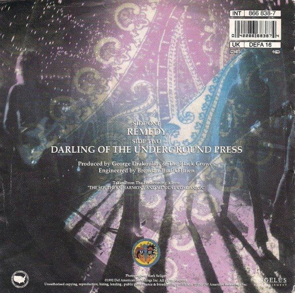 The Black Crowes : Remedy (7", Single)