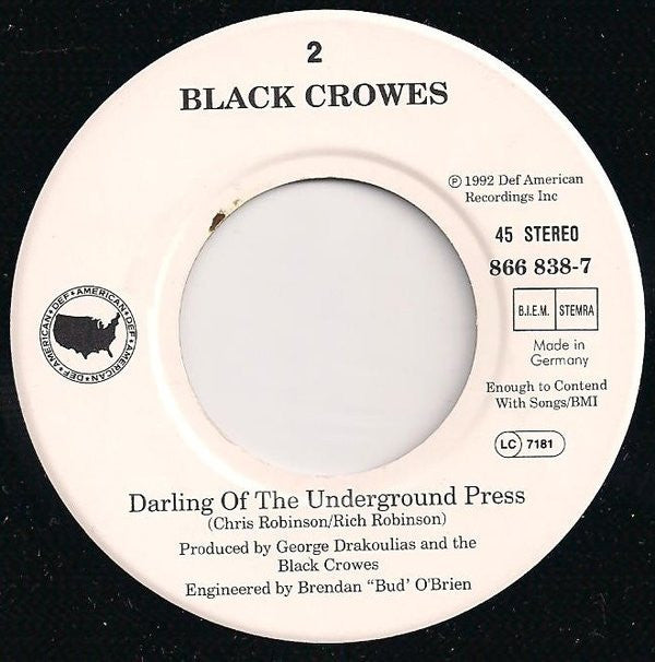 The Black Crowes : Remedy (7", Single)
