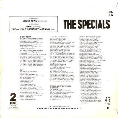 The Specials : Ghost Town (7", Single, Sil)