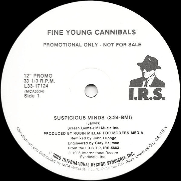 Fine Young Cannibals : Suspicious Minds (12", Single, Promo)