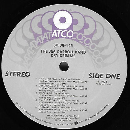 The Jim Carroll Band : Dry Dreams (LP, Album, Spe)