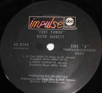 Keith Jarrett : Fort Yawuh (LP, Album, Quad, Gat)