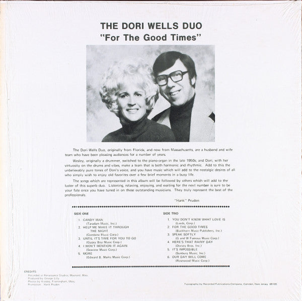 The Dori Wells Duo : For The Good Times (LP, Album)