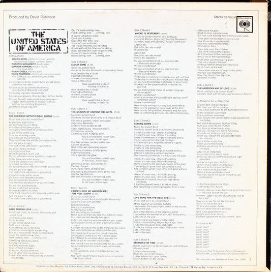 The United States Of America : The United States Of America (LP, Album, Pit)