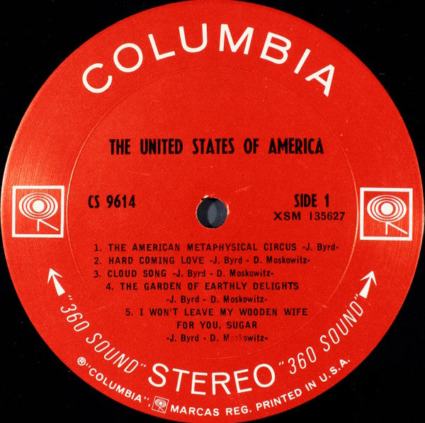 The United States Of America : The United States Of America (LP, Album, Pit)