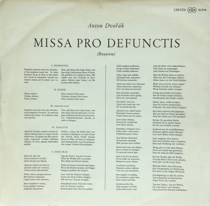 Anton Dvořák* - Maria Stader ‧ Sieglinde Wagner ‧ Ernst Haefliger ‧ Kim Borg ‧ Tschechische Philharmonie Prag* ‧ Dirigent: Karel Ančerl : Requiem Op. 89 (2xLP)