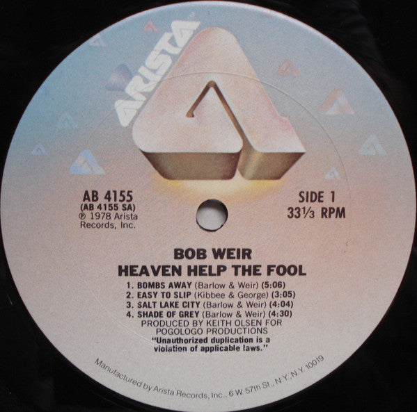 Bob Weir : Heaven Help The Fool (LP, Album, RP, Pit)