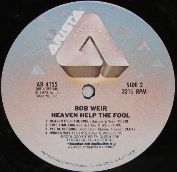 Bob Weir : Heaven Help The Fool (LP, Album, RP, Pit)