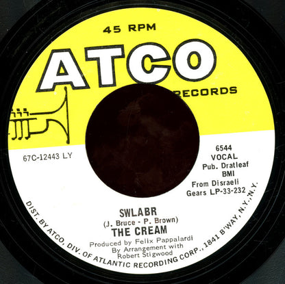 The Cream* : Sunshine Of Your Love (7", Single, Styrene)
