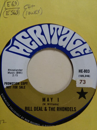 Bill Deal & The Rhondels* : May I / Day By Day My Love Grows Stronger (7", Single, Promo)