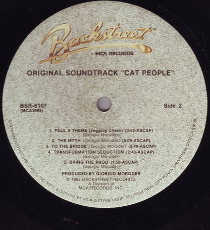 Giorgio Moroder : Cat People (Original Soundtrack) (LP, Album, Pin)