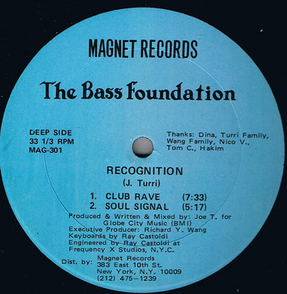 The Bass Foundation : Recognition (12", Blu)