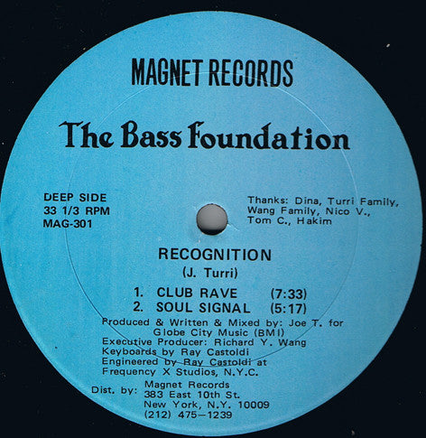 The Bass Foundation : Recognition (12", Blu)