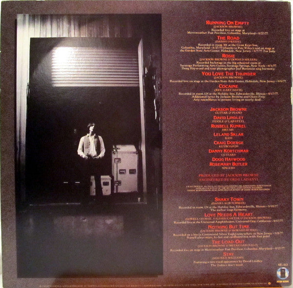 Jackson Browne : Running On Empty (LP, Album, Club, RE, Pit)